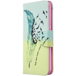 Mobigear Design Housse Huawei P40 Lite E Etui Porte-Monnaie - La plume