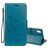 Mobigear Flowers iPhone XR Étui Portefeuille - Turquoise
