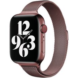 Mobigear Slim Loop Bracelet Milanais pour Apple Watch Fermeture magnétique - 49/46/45/44 mm - Marron