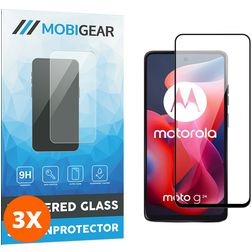 Mobigear Premium Motorola Moto G24 Verre trempé Protection d'écran - Compatible coque - Noir (Lot de 3)