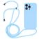 Mobigear Lanyard iPhone 15 Pro Coque avec cordon en Silicone - Bleu