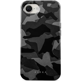 Burga Tough Coque iPhone 16e Coque arrière Rigide Anti-Chocs - Night Black Camo