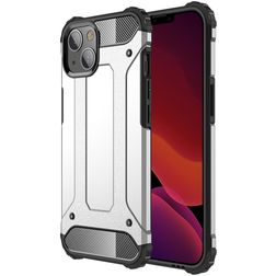 Mobigear Outdoor Coque iPhone 13 Mini Coque arrière Rigide Anti-Chocs - Argent