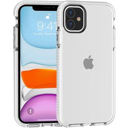Mobigear Full Bumper iPhone 11 Plastique rigide Coque arrière Antichoc - Blanc / Transparent