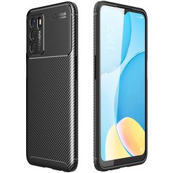 Mobigear Racing Coque OPPO A16 Coque arrière en TPU Souple - Noir