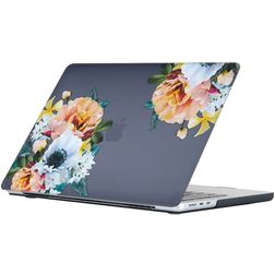 Mobigear Design MacBook Air 15 Pouces (2023-2026) Coque - Flowers Black - Model A2941 / A3114 / A3241 / A3448