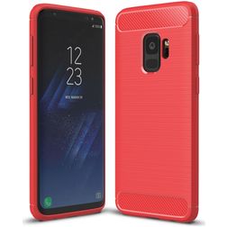 Mobigear Brushed Slim Samsung Galaxy S9 TPU souple Coque arrière - Rouge