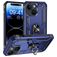 Mobigear Armor Ring Coque iPhone 15 Plus Coque arrière Rigide Anti-Chocs avec Anneau-Support - Bleu
