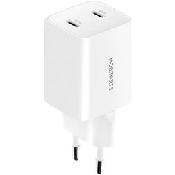 Mobiparts GaN Double USB-C Chargeur Sans câble Power Delivery 35W - Blanc