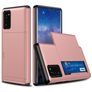 Mobigear Card Coque Samsung Galaxy Note 20 Coque arrière Rigide Anti-Chocs avec Porte-Cartes - Rose doré