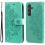 Mobigear Flowers Housse Samsung Galaxy A55 Etui Porte-Monnaie - Vert