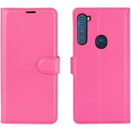 Mobigear Classic Housse Motorola One Fusion Plus Etui Porte-Monnaie - Magenta