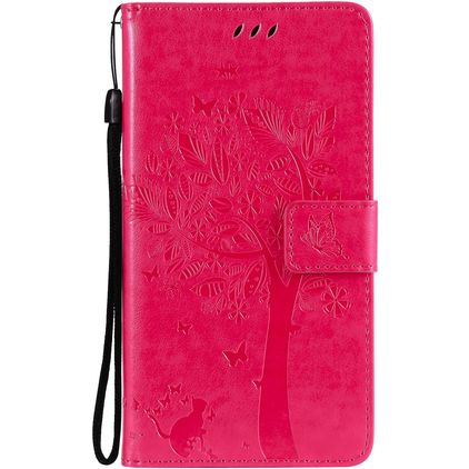 Mobigear Tree Housse Samsung Galaxy S21 Etui Porte-Monnaie - Magenta