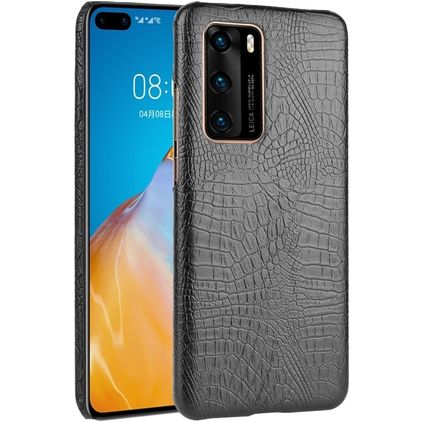 Mobigear Croco Huawei P40 Plastique rigide Coque arrière - Noir