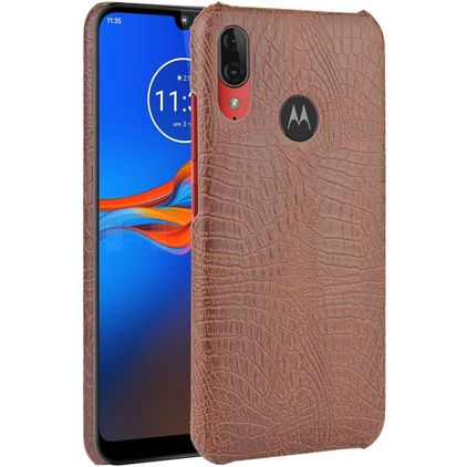 Mobigear Croco Coque Motorola Moto E6 Plus Coque arrière - Marron