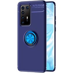 Mobigear Armor Ring Huawei P40 Pro TPU souple Coque arrière Antichoc avec bague de maintien - Bleu