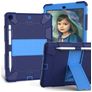 Mobigear ShieldStand Coque iPad 9 (2021) Coque arrière en Plastique rigide,Silicone + Porte-crayon + Support Amovible - Bleu