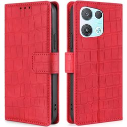Mobigear Croco Housse OPPO Reno 8 Pro 5G Etui Porte-Monnaie - Rouge
