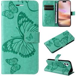 Mobigear Butterfly Housse iPhone 16 Plus Etui Porte-Monnaie - Vert