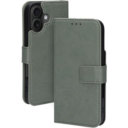 Mobiparts Classic Wallet MagSafe Housse iPhone 16 MagSafe Etui Porte-Monnaie - Stone Green