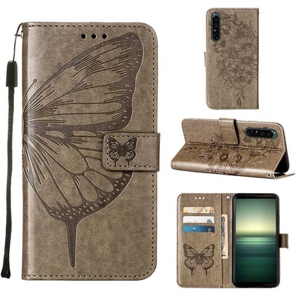 Mobigear Butterfly Sony Xperia 1 IV Étui Portefeuille - Gris