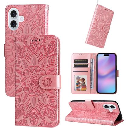 Mobigear Sunflower iPhone 17 Étui Portefeuille - Rose