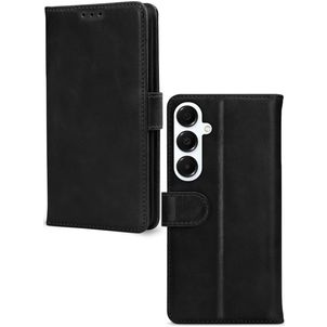 Mobilize Wallet Housse Samsung Galaxy A16 Etui en Cuir Véritable Porte-Monnaie - Noir