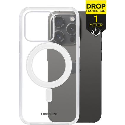 Mobilize Naked Protection Coque Transparente iPhone 15 Pro MagSafe Coque arrière Rigide Anti-Chocs - Transparent