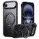 Mobigear Frosted Mag Coque iPhone Air MagSafe Coque arrière Rigide avec Support Amovible - Noir
