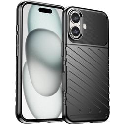 Mobigear Groove Coque iPhone 16 Coque arrière en TPU Souple - Noir