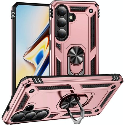 Mobigear Armor ring Coque Samsung Galaxy S26 Coque arrière Rigide Anti-Chocs avec Anneau-Support - Rose doré