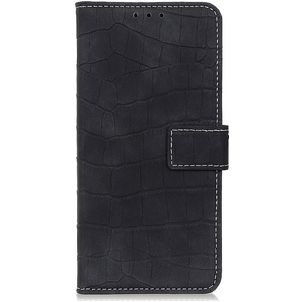 Mobigear Croco Housse OPPO A74 5G Etui Porte-Monnaie - Noir