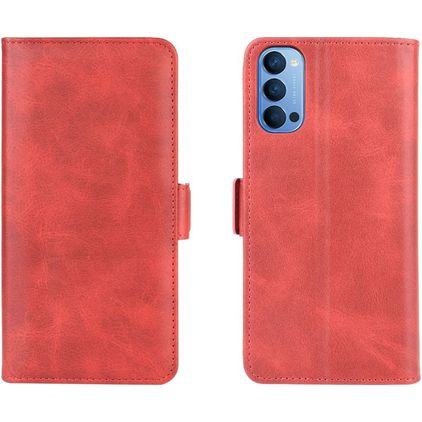 Mobigear Slim Magnet Housse OPPO Reno 4 Etui Porte-Monnaie - Rouge