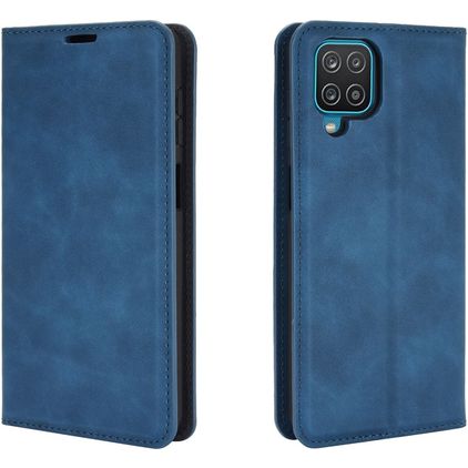 Mobigear Retro Slim Housse Samsung Galaxy A12 Etui Porte-Monnaie - Bleu