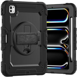 Xccess Survivor All-round Coque iPad Pro 11 Pouces (2025) Coque arrière en Plastique rigide,Silicone + Bandoulière + Support Amovible - Noir Xccess Survivor All-round Coque iPad Pro 11 Pouces (2025) Coque arrière en Plastique rigide,Silicone + Bandoulière + Support Amovible - Noir