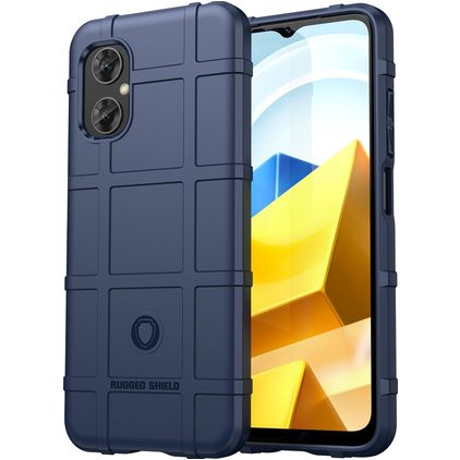 Mobigear Rugged Shield POCO M5 TPU souple Coque arrière Antichoc - Bleu