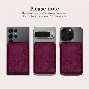 MIO - Porte Cartes en - 3 Cartes - Compatible MagSafe - Berry Blooms