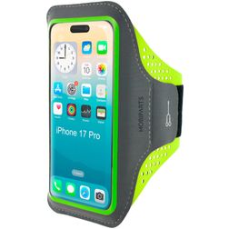 Mobiparts Comfort Fit Brassard Téléphone iPhone 17 Pro Brassard Coque de Sport en Neoprène - Vert