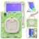 Mobigear RingGuard Coque iPad Mini 6 (2021) Coque arrière en Plastique rigide,Silicone + Porte-crayon + Bandoulière + Support Amovible - Vert