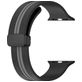 Mobigear Stripe Mag Bracelet Silicone Apple Watch Fermeture magnétique - 42/41/40/38 mm - Noir / Gris
