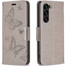 Mobigear Butterfly Housse Samsung Galaxy S24 Plus Etui Porte-Monnaie - Gris
