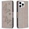 Mobigear Butterfly Housse iPhone 15 Pro Etui Porte-Monnaie - Gris