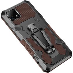 Mobigear Armor Stand Coque Realme C21 Coque arrière Rigide Anti-Chocs avec Support Amovible - Marron
