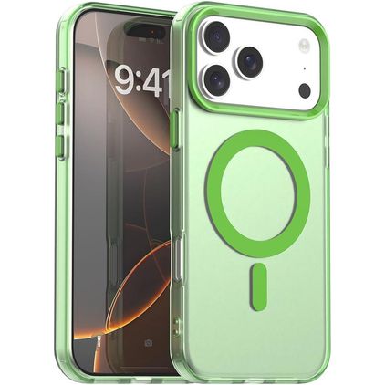 Mobigear Shockproof Coque iPhone 18 Pro Max MagSafe Coque arrière Rigide - Vert
