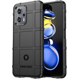 Mobigear Rugged Shield POCO X4 GT TPU souple Coque arrière Antichoc - Noir