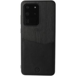 Valenta Card Slot Coque Samsung Galaxy S20 Ultra Coque arrière en Cuir Véritable avec Porte-Cartes - Noir