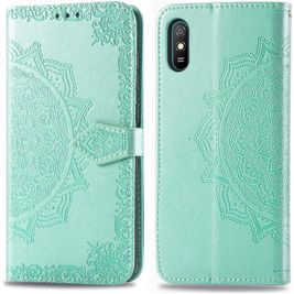Mobigear Mandala Housse Xiaomi Redmi 9A Etui Porte-Monnaie - Turquoise