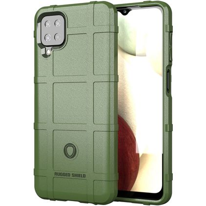Mobigear Rugged Shield Coque Samsung Galaxy A12 Coque arrière en TPU Souple Anti-Chocs - Vert
