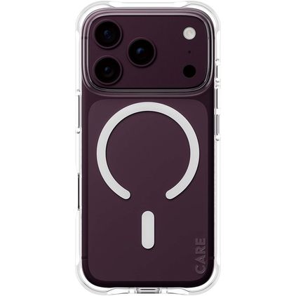 CARE by PanzerGlass Fashionable iPhone 18 Pro MagSafe TPU souple Coque arrière - Transparent / Blanc