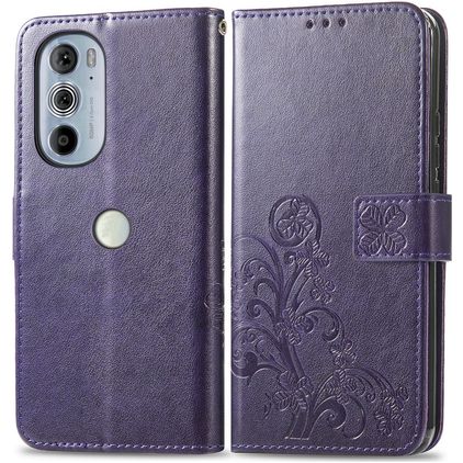 Mobigear Clover Housse Motorola Edge 30 Pro Etui Porte-Monnaie - Violet